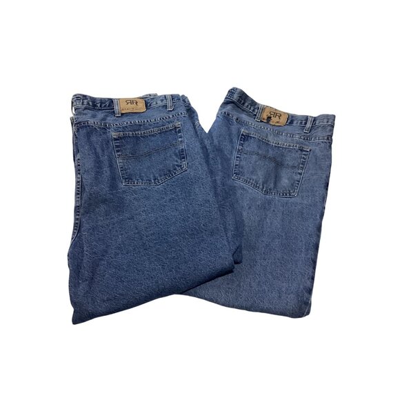 Real Ranch Two (2) Pairs Men's 52X30 Denim Blue Jeans Relaxed  Pre-Owned 2 Pair - Picture 1 of 4
